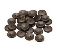 sourcing map 30pcs 32L Wooden Sewing Button 4/5"(20mm) 2 Holes Wood Round Craft Replacement Buttons for Sewing Clothing Pillow DIY Crafts Decoration, Deep Brown