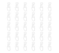 sourcing map 30Pcs 34mm Curtain Rail PVC Pulley with Opening Hooks Ceiling Curtain Sliding Glider Roller for Doors Shower Curtain Tracks, White