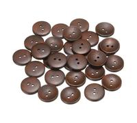 sourcing map 30pcs 36L Wooden Sewing Button 7/8"(23mm) 2 Holes Wood Round Craft Replacement Buttons for Clothing DIY Crafts Decoration, Medium Brown