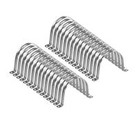 sourcing map 30pcs 4 5/16 Inch 110mm Conduit Clamps, M110 U Tube Pipe Clamp, Stainless Steel Rigid Pipe Strap, U Shaped Bracket with Two Hole for Pipe Tube Hose Wire Cord Fixing