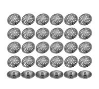 sourcing map 30pcs 40L Metal Round Hollow Sewing Buttons 25mm 1" Zinc Alloy Clothes Craft Replacement Button for Men Women Coat Uniform Shirt Suit, Black