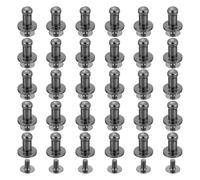 sourcing map 30Pcs 4mm Chicago Screws Round Head Button Leathercraft Rivets for DIY Leather Crafting Decoration Handbag Shoes Belt Repair, Metallic Black