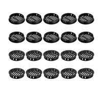 sourcing map 30Pcs 50mm/1.97" Circular Soffit Air Vents, Plastic Soffit Vent Cover, Round Mesh Hole Louver for Bathroom Kitchen Cabinet Wardrobe, Black
