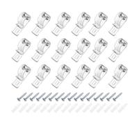 sourcing map 30Pcs 50x15mm Roller Shade Chain and Cord Hold Down, Curtain P Clip Fixation Hook, Bead Chain Tension Device with Screws for Roller Blinds, Roman Shades, Clear