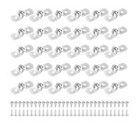 sourcing map 30Pcs 5mm(3/16") 304 Stainless Steel Rigid Pipe Strap, Two Hole Strap U Bracket Heavy Duty Pipe Conduit Clamp with Self-Tapping Screws for Hose Wire Cord Installation, Silver