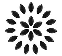 sourcing map 30Pcs 6 x 12 mm Horse Eye Shape Rhinestones Black