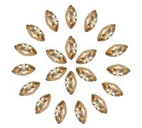 sourcing map 30Pcs 6 x 12 mm Horse Eye Shape Rhinestones Champagne