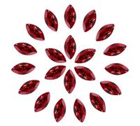 sourcing map 30Pcs 6 x 12 mm Horse Eye Shape Rhinestones Dark Red