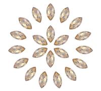 sourcing map 30Pcs 6 x 12 mm Horse Eye Shape Rhinestones Gold