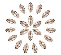 sourcing map 30Pcs 6 x 12 mm Horse Eye Shape Rhinestones Light Peach Pink