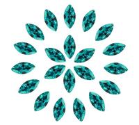 sourcing map 30Pcs 6 x 12 mm Horse Eye Shape Rhinestones Peacock Blue