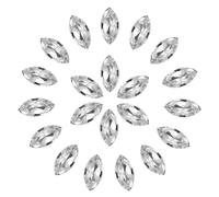 sourcing map 30Pcs 6 x 12 mm Horse Eye Shape Rhinestones White