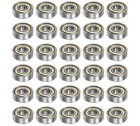 sourcing map 30pcs 607ZZ Deep Groove Ball Bearings 7mm Bore 19mm OD 6mm Thick Carbon Steel Double Shielded Z1 Bearing for Motors