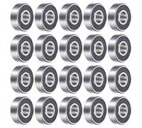 sourcing map 30pcs 608-2RS Miniature Deep Groove Ball Bearings 8x22x7mm Double Sealed Bearings for Electric Motor, Home Appliances, Garden Machinery Black
