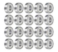 sourcing map 30pcs 608ZZ Miniature Deep Groove Ball Bearings 8x22x7mm Double Sealed Bearings for Electric Motor, Home Appliances, Garden Machinery Silver Tone