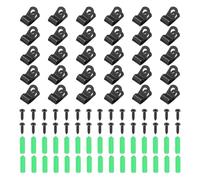 sourcing map 30Pcs 6mm(1/4") Fence Wire Clamps, Agricultural Fencing Mounting Clips R Type Cable Clamps with Screws and Expansion Tubes for Mount Welding Wires to Vinyl Wood Metal Fence