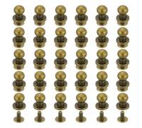 sourcing map 30Pcs 6mm Chicago Screws Round Head Button Leathercraft Rivets for DIY Leather Crafting Decoration Handbag Shoes Belt Repair, Bronze