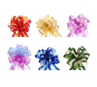 sourcing map 30pcs 7 Inch Large Big Pull Bow Car Gift Wrapping Bows Ribbon for Wedding Car Baskets Presents Christmas Bow, Yellow/Gold/Purple/Pink/Blue/Green