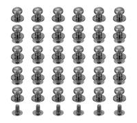 sourcing map 30Pcs 7mm Chicago Screws Round Head Button Leathercraft Rivets for DIY Leather Crafting Decoration Handbag Shoes Belt Repair, Metallic Black