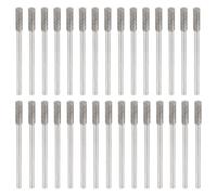 sourcing map 30pcs 80 Grits Diamond Hole Saw Cylindrical Head Grinding Drill Bits 3mm cylinder Head Carving Drilling Hole Tools with 2.35mm(3/32") Shank for Gems Glass Agate Jade Emerald