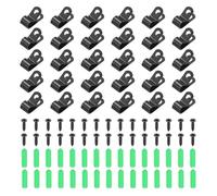 sourcing map 30Pcs 8mm(5/16") Fence Wire Clamps, Agricultural Fencing Mounting Clips R Type Cable Clamps with Screws and Expansion Tubes for Mount Welding Wires to Vinyl Wood Metal Fence