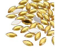 sourcing map 30Pcs Acrylic Horse Eye Gems 12x25mm Flat Back Artificial Rhinestones for DIY Crafts Bead Wedding Party Face Painting Jewelry Making Light Brown