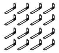 sourcing map 30Pcs Adjustable L-Shape Corner Brace, 23mm x 52mm x 12mm Metal Slotted 90 Degree Right Angle Corner Shelf Bracket Support Brace for Wooden Furniture Cabinet, Black