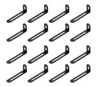 sourcing map 30Pcs Adjustable L-Shape Corner Brace, 24mm x 72.5mm x 15mm Metal Slotted 90 Degree Right Angle Corner Shelf Bracket Support Brace for Wooden Furniture Cabinet, Black