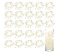 sourcing map 30pcs Artificial Pearl String for Floating Candle, 4.4 ft Beads Pearl, Beige