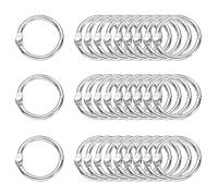 sourcing map 30pcs Binder Rings 0.6 Inch Loose Leaf Binder Ring Metal Book Rings Colorful Loose Leaf Rings for Index Cards Keychain Key Notebook Rings for Home Office, Silver Tone