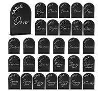 sourcing map 30pcs Black Arch Acrylic Sign with Stand, 5 x 7 Inch Acrylic Arch Table Number Holders for Wedding Table Centerpiece Decoration (Number 1-30)
