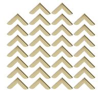 sourcing map 30pcs Box Corner Protectors Vintage Brass Tone Guard Edge Cover Scrapbook Album Jewelry Box Corner Decor