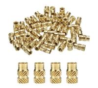 Sourcing Map 30pcs Brass Heat Set Inserts M5x12mm, OD 7mm Knurled Insert Nuts