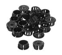sourcing map 30Pcs Cable Grommets, Snap Bushing Grommet for Holes with 0.75"(19mm) Mounting, Petal-Shaped Buckle Round Nylon Cable Desk Grommet for Cables and Cords Management, Black