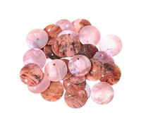 sourcing map 30Pcs Capiz Shells, 1.5cm/0.6" Round Cherry Pink Shells with a Hole for Seashell Wind Chimes Curtain Shell Garland DIY Jewelry Craft Wedding Home Decoration, Cherry Pink