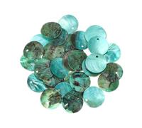sourcing map 30Pcs Capiz Shells, 1.5cm/0.6" Round Lake Blue Shells with a Hole for Seashell Wind Chimes Curtain Shell Garland DIY Jewelry Craft Wedding Home Decoration, Lake Blue