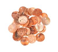 sourcing map 30Pcs Capiz Shells, 1.5cm/0.6" Round Light Orange Shells with a Hole for Seashell Wind Chimes Curtain Shell Garland DIY Jewelry Craft Wedding Home Decoration, Light Orange