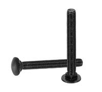 sourcing map 30Pcs Carriage Bolts, M5 x 40mm Stainless Steel 18-8 (304) Round Head Square Neck Screws Black Oxide Bolt Screw for Fastening Accessories - Black