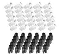sourcing map 30pcs CAT7 RJ45 Pass Through Connectors, RJ45 STP/FTP 8P8C Gold Plated Plugs with 30pcs Black Strain Relief Boots and Cable Traverse for 23AWG Ethernet Cable