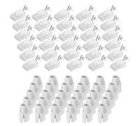 sourcing map 30pcs CAT8 RJ45 Pass Through Connectors, RJ45 STP/FTP 8P8C Gold Plated Plugs with 30pcs White Strain Relief Boots and Cable Traverse for 23AWG Ethernet Cable