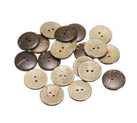 sourcing map 30pcs Coco Shell Buttons 25mm Handmade Sewing Crafts Replacement Round Button for Clothing Decoration DIY Accessories, Brown