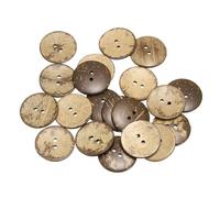 sourcing map 30pcs Coco Shell Buttons 30mm Handmade Sewing Crafts Replacement Round Button for Clothing Decoration DIY Accessories, Brown