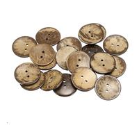 sourcing map 30pcs Coco Shell Buttons 34mm Handmade Sewing Crafts Replacement Round Button for Clothing Decoration DIY Accessories, Brown