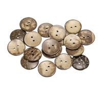 sourcing map 30pcs Coco Shell Buttons 38mm Handmade Sewing Crafts Replacement Round Button for Clothing Decoration DIY Accessories, Brown