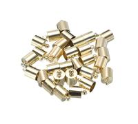 sourcing map 30Pcs Cord End Caps 12mm End Cap Barrel Beads Kumihimo 8mm Dia End Caps Brass for Leather Cord, Tassels, Jewelry Making, Light Gold