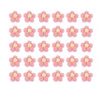 sourcing map 30Pcs Crochet Flowers Sew on Patches, 45 x 45mm Milk Cotton Handmade Floral Applique for DIY Crafts Hair Hats Clothes Decoration, Peach Pink&Yellow