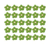 sourcing map 30Pcs Crochet Flowers Sew on Patches, 45 x 45mm Milk Cotton Handmade Floral Applique for DIY Crafts Hair Hats Clothes Decoration, Green&Yellow