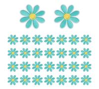 sourcing map 30Pcs Daisy Flower Iron-on Patch, 4.5cm Cute Sew Embroidery Applique Patches for Clothing Repair Backpack Shoes Decoration, Light Green