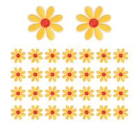 sourcing map 30Pcs Daisy Flower Iron-on Patch, 4.5cm Cute Sew Embroidery Applique Patches for Clothing Repair Backpack Shoes Decoration, Yellow