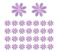 sourcing map 30Pcs Daisy Flower Iron-on Patch, 4.5cm Cute Sew Embroidery Applique Patches for Clothing Repair Backpack Shoes Decoration, Light Purple